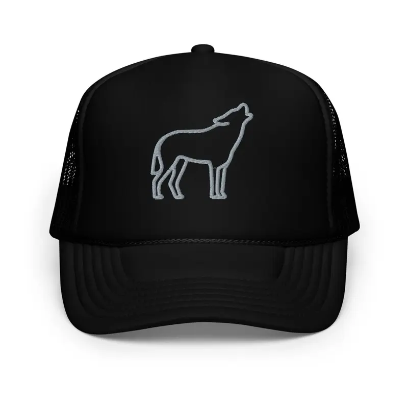 WOLF embroidery trucker hat.